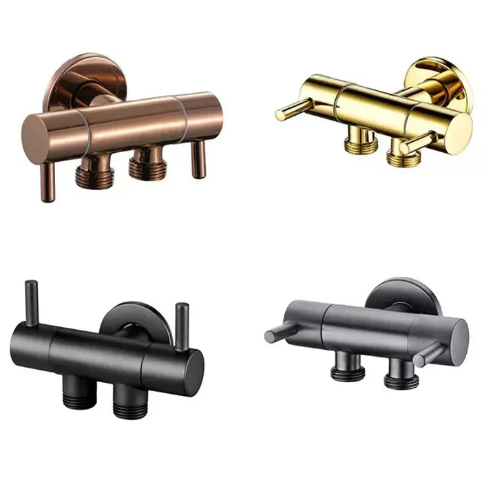 Modern multi finish dual control bidet valve in brushed copper polished gold matte black and satin chrome finishes