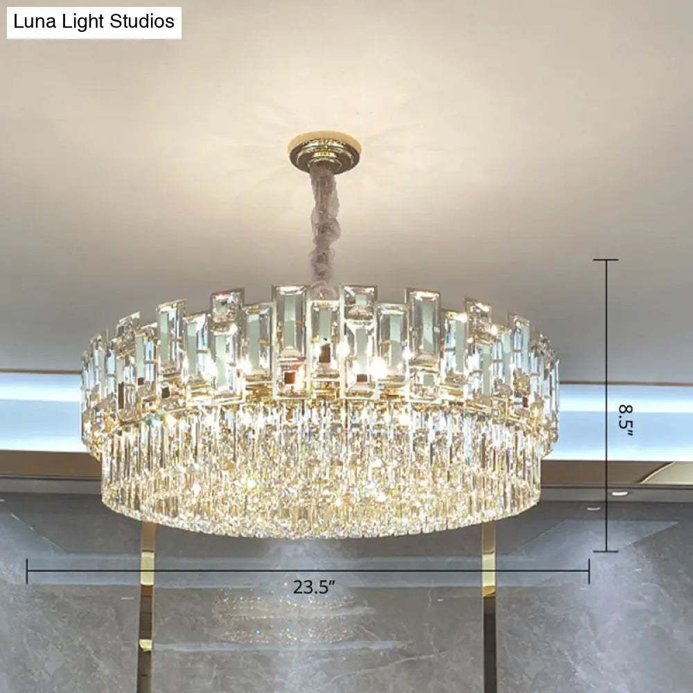 Modern Multi-Layer Crystal Chandelier Pendant for Living Room