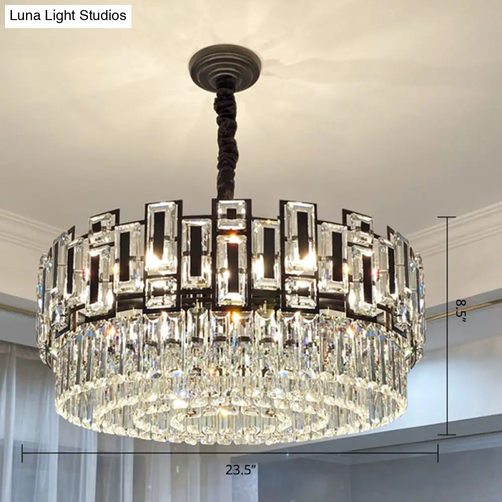 Modern Multi-Layer Crystal Chandelier Pendant for Living Room