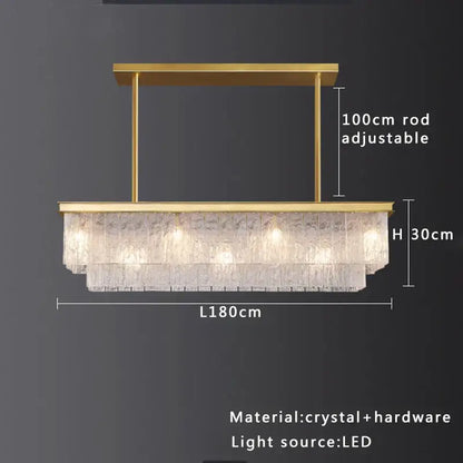 Modern multi tiered gold elegant crystal glass chandelier with layered textured panels and led lighting for dining room decorbites elegant crystal