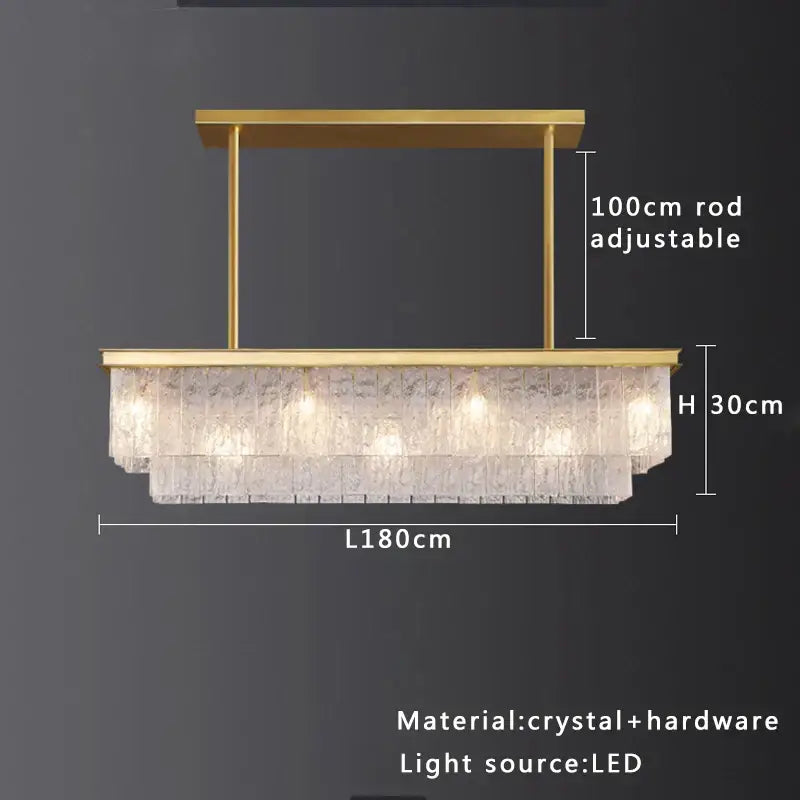 Modern multi tiered gold elegant crystal glass chandelier with layered textured panels and led lighting for dining room decorbites elegant crystal