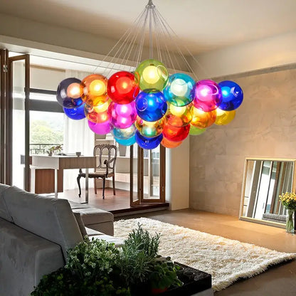 Vibrant multicolored decorbites clear glass chandelier pendant light for modern living room with colorful sconces style
