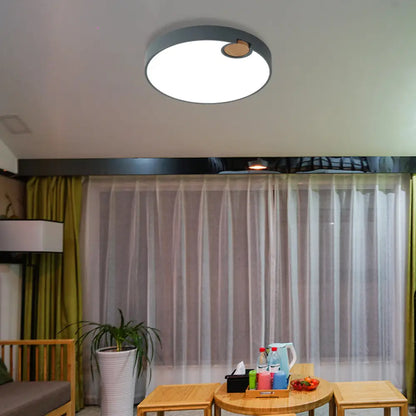 DecorBites™ DecorBites™ Modern Nordic Acrylic LED Flush Mount Ceiling Lamp, Grey Wood Deco, Warm/White/Neutral Light (3500-4099K), Multiple Size Options