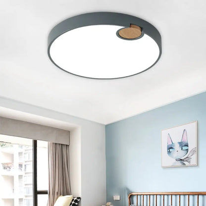 DecorBites™ DecorBites™ Modern Nordic Acrylic LED Flush Mount Ceiling Lamp, Grey Wood Deco, Warm/White/Neutral Light (3500-4099K), Multiple Size Options