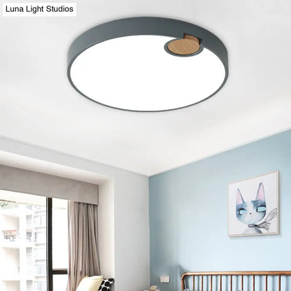 DecorBites™ DecorBites™ Modern Nordic Acrylic LED Flush Mount Ceiling Lamp, Grey Wood Deco, Warm/White/Neutral Light (3500-4099K), Multiple Size Options