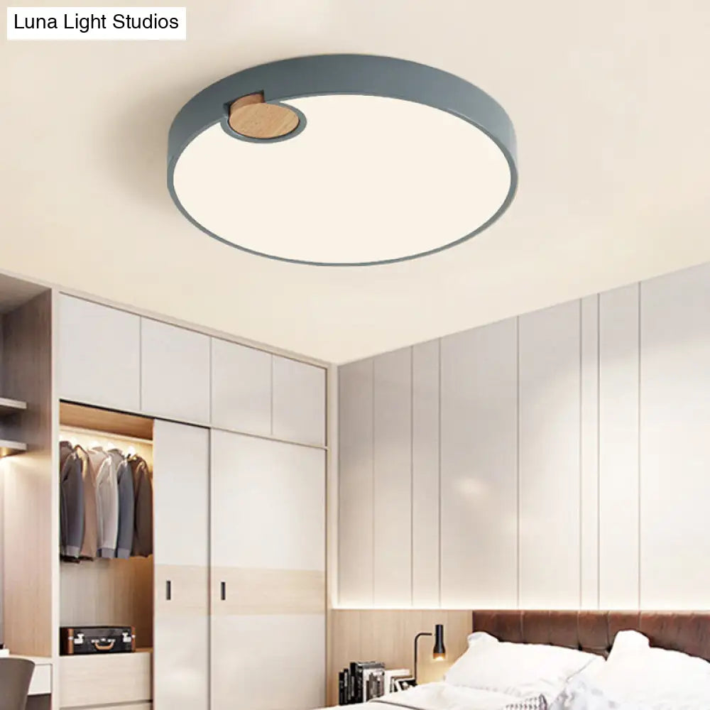 DecorBites™ DecorBites™ Modern Nordic Acrylic LED Flush Mount Ceiling Lamp, Grey Wood Deco, Warm/White/Neutral Light (3500-4099K), Multiple Size Options