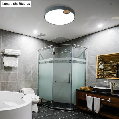 DecorBites™ DecorBites™ Modern Nordic Acrylic LED Flush Mount Ceiling Lamp, Grey Wood Deco, Warm/White/Neutral Light (3500-4099K), Multiple Size Options