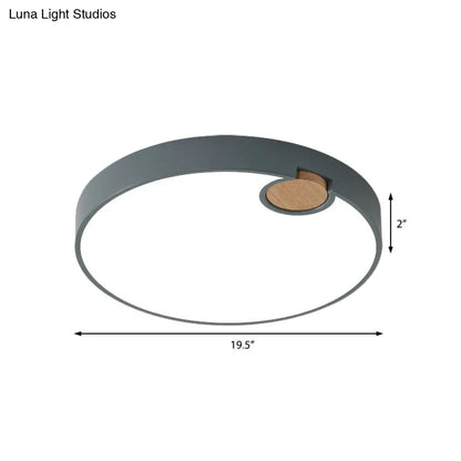 DecorBites™ DecorBites™ Modern Nordic Acrylic LED Flush Mount Ceiling Lamp, Grey Wood Deco, Warm/White/Neutral Light (3500-4099K), Multiple Size Options