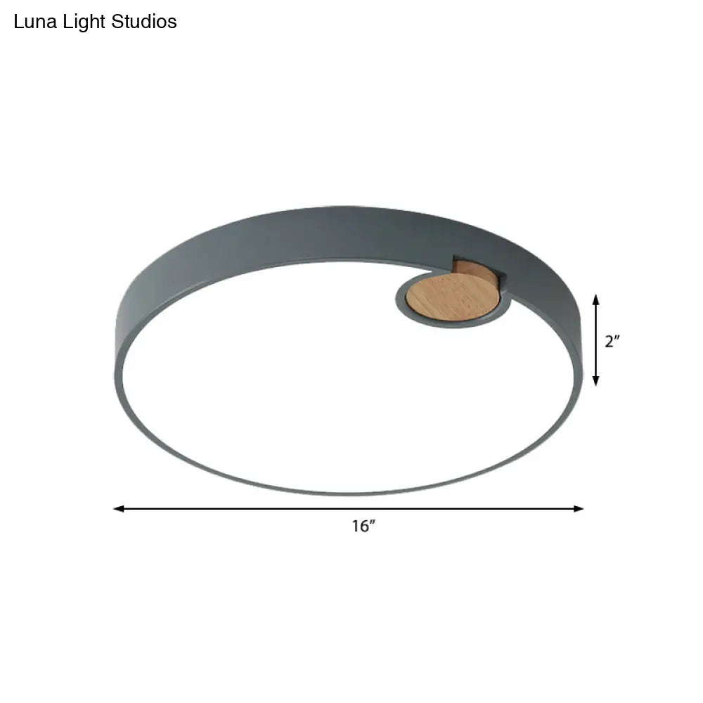 DecorBites™ DecorBites™ Modern Nordic Acrylic LED Flush Mount Ceiling Lamp, Grey Wood Deco, Warm/White/Neutral Light (3500-4099K), Multiple Size Options