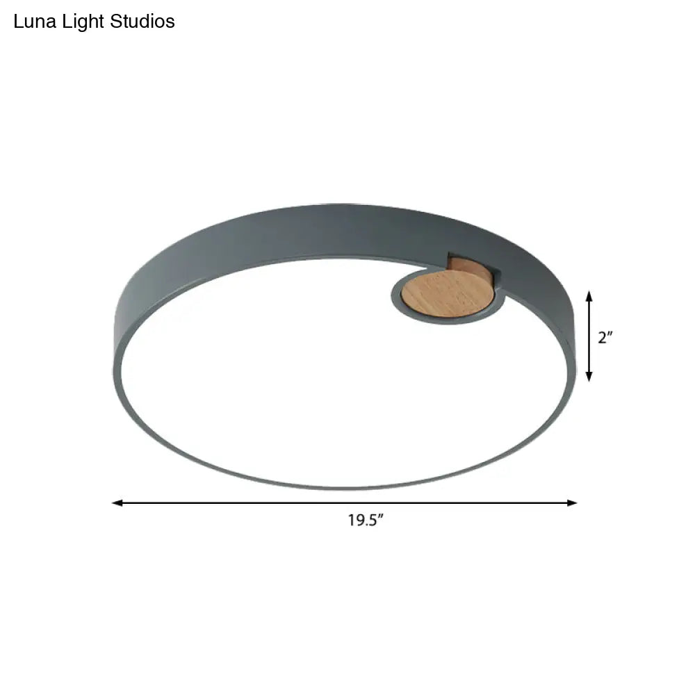 DecorBites™ DecorBites™ Modern Nordic Acrylic LED Flush Mount Ceiling Lamp, Grey Wood Deco, Warm/White/Neutral Light (3500-4099K), Multiple Size Options