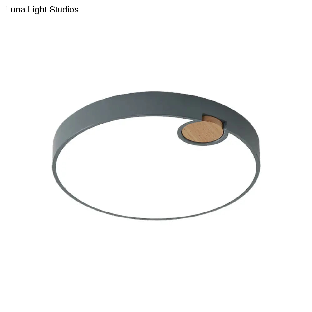 DecorBites™ DecorBites™ Modern Nordic Acrylic LED Flush Mount Ceiling Lamp, Grey Wood Deco, Warm/White/Neutral Light (3500-4099K), Multiple Size Options