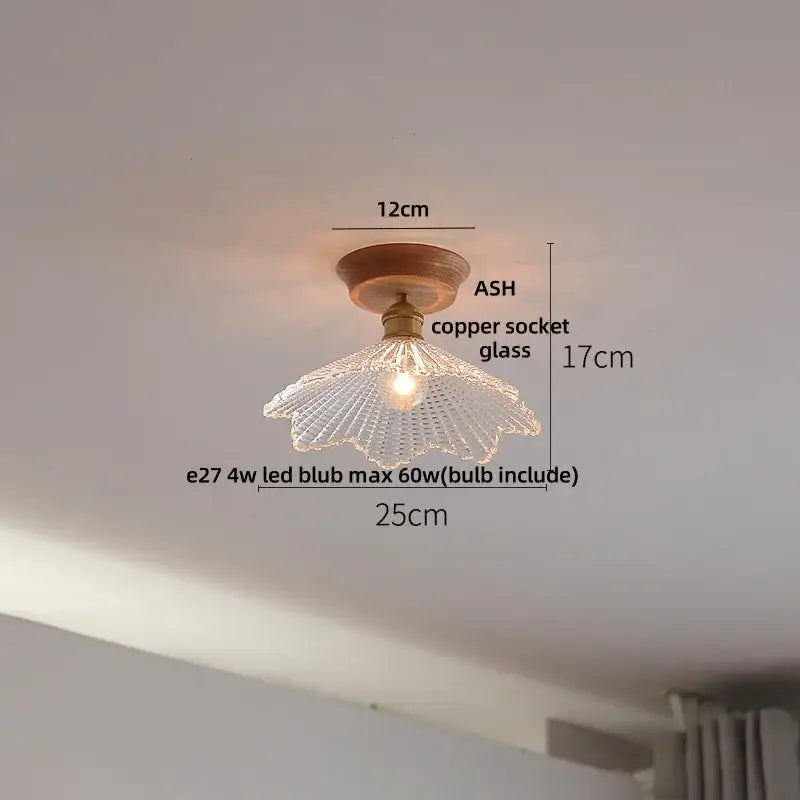 Modern nordic black and brass decorbites clear glass led ceiling lamp with fluted glass pendant and copper socket