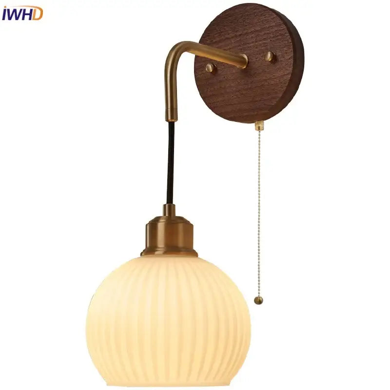 Modern nordic copper adjustable led wall light with warm-toned ribbed glass globe and brass arm for bedroom decorbites copper adjustable
