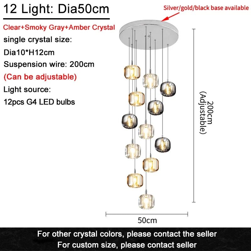 Modern Nordic Crystal Cluster Pendant Light - Decorbites