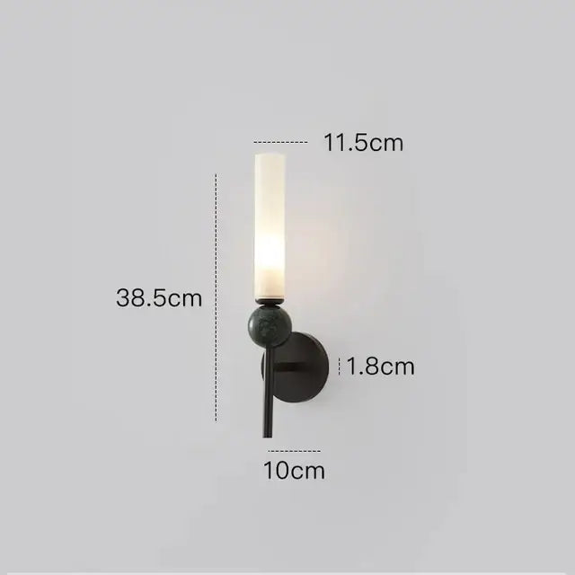 Modern black metal wall sconce with frosted glass candle shade in decorbites copper wall lamp for living room use