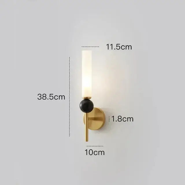 Modern nordic decorbites copper wall lamp with gold-toned sconce black accent and off-white lampshade for living room