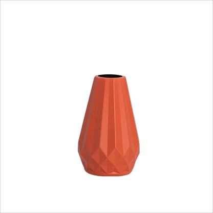 Modern Nordic Diamond-Shaped Flower Vase - Orange - Vase