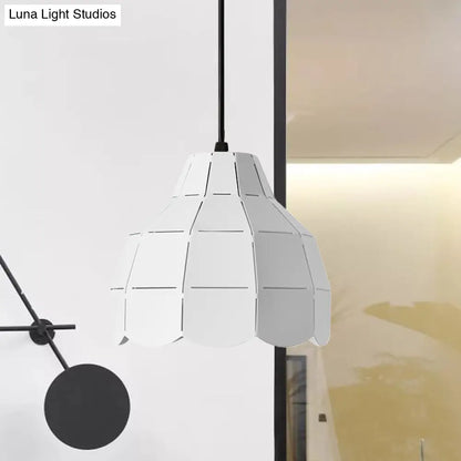 Modern Nordic Dome Pendant Light with Metal Hanging Lamp - Ideal for Dining Room (Black/Grey/White)