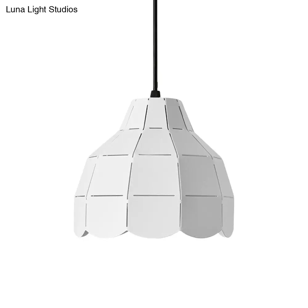 Modern Nordic Dome Pendant Light with Metal Hanging Lamp - Ideal for Dining Room (Black/Grey/White)