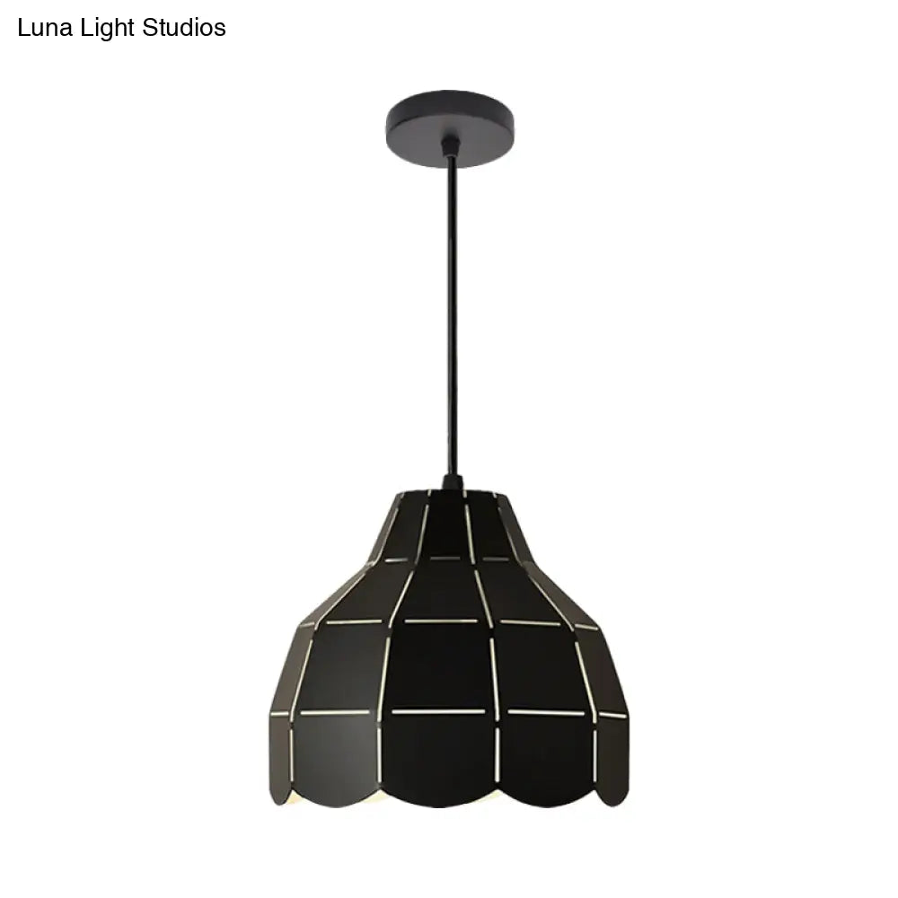 Modern Nordic Dome Pendant Light with Metal Hanging Lamp - Ideal for Dining Room (Black/Grey/White)