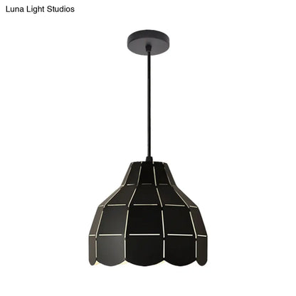 Modern Nordic Dome Pendant Light with Metal Hanging Lamp - Ideal for Dining Room (Black/Grey/White)