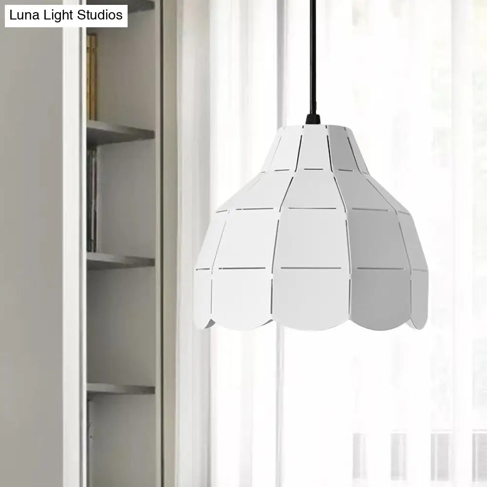 Modern Nordic Dome Pendant Light with Metal Hanging Lamp - Ideal for Dining Room (Black/Grey/White)