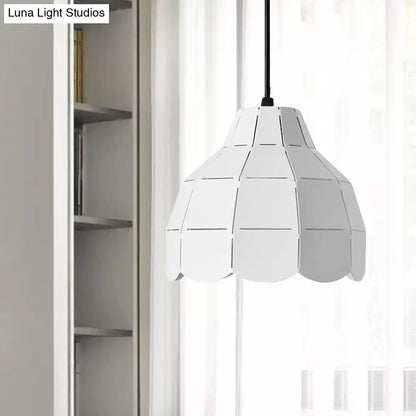 Modern Nordic Dome Pendant Light with Metal Hanging Lamp - Ideal for Dining Room (Black/Grey/White)