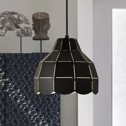 Modern Nordic Dome Pendant Light with Metal Hanging Lamp - Ideal for Dining Room (Black/Grey/White)