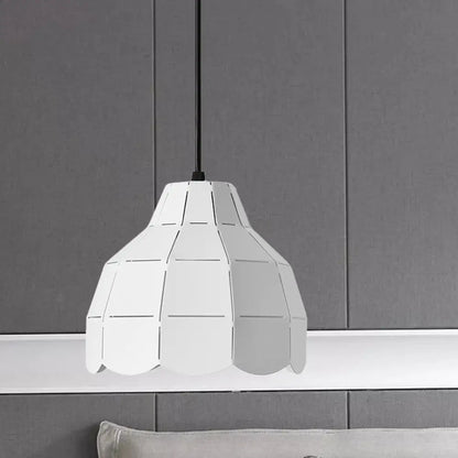 Modern Nordic Dome Pendant Light with Metal Hanging Lamp - Ideal for Dining Room (Black/Grey/White)