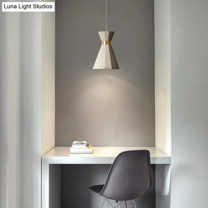 Modern Nordic Geometric Pendant Light - Grey Cement, 9"/10" Wide