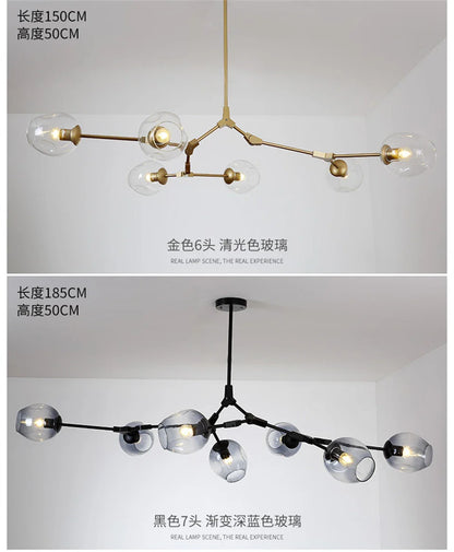 Modern Nordic Glass Chandeliers LED Ceiling Lamps - Chandelier