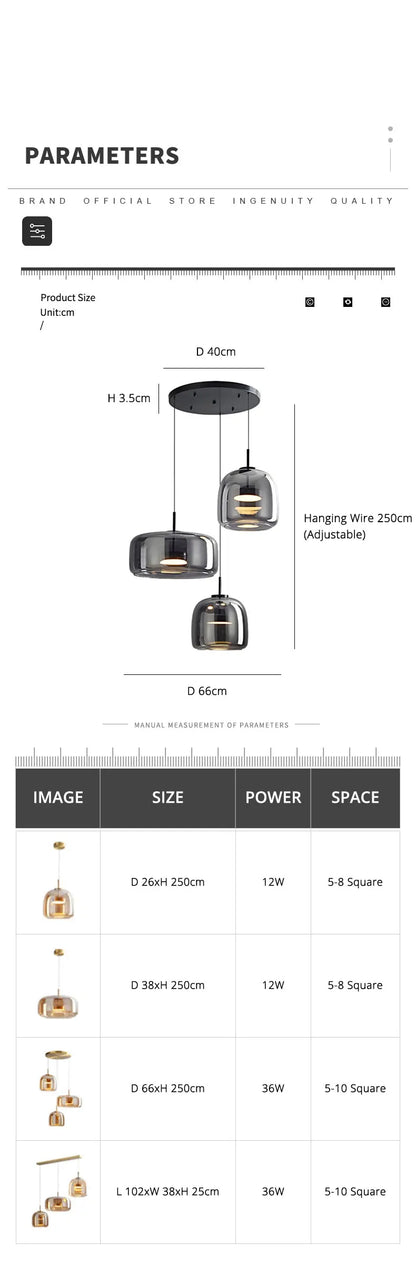 Modern Nordic Glass Pendant Lamp