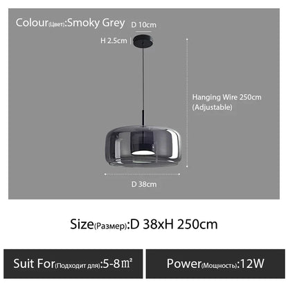 Modern Nordic Glass Pendant Lamp - black B / 3 colors lights