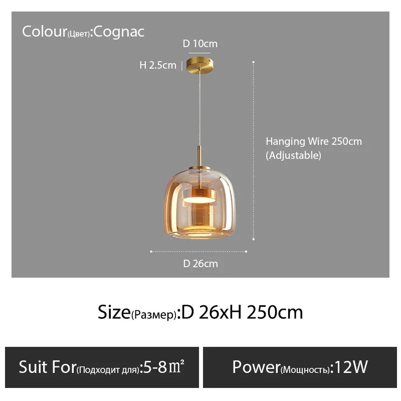 Modern Nordic Glass Pendant Lamp - Golden A / 3 colors lights