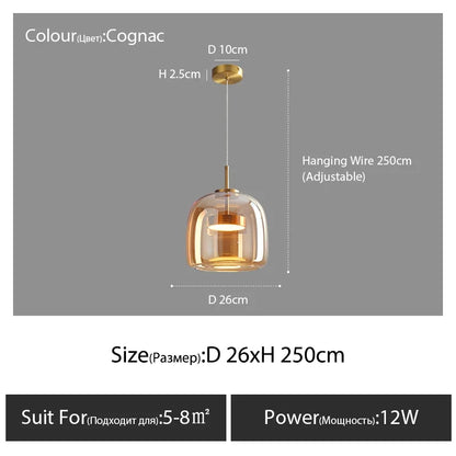 Modern Nordic Glass Pendant Lamp - Golden A / 3 colors lights