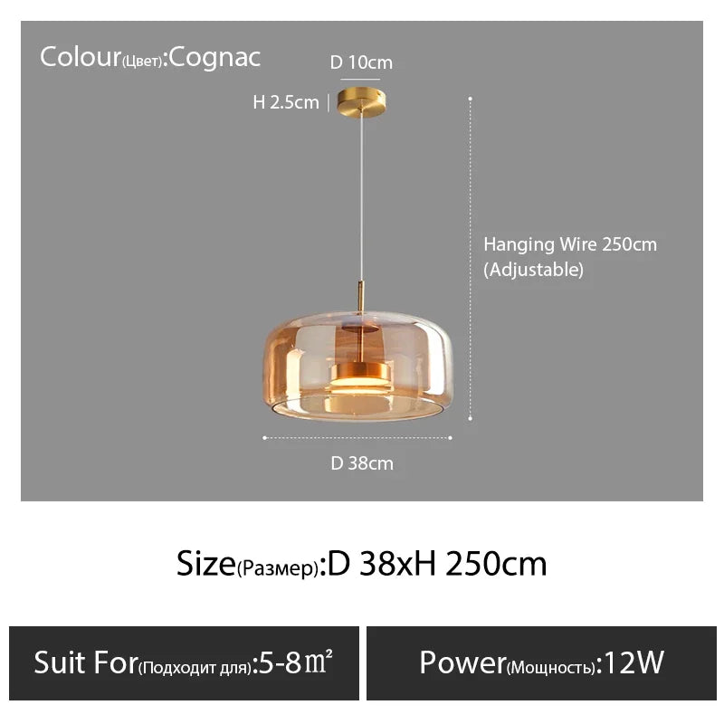Modern Nordic Glass Pendant Lamp - Golden B / Cold White
