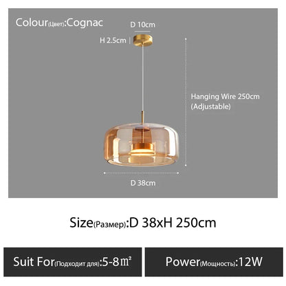 Modern Nordic Glass Pendant Lamp - Golden B / Cold White