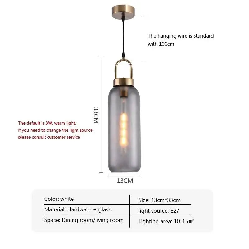 Modern Nordic Glass Pendant Light for Kitchen & Restaurant - 13 / CHINA