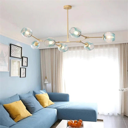 Modern Nordic Glass Pendant Light in Painted Metal - Decorbites