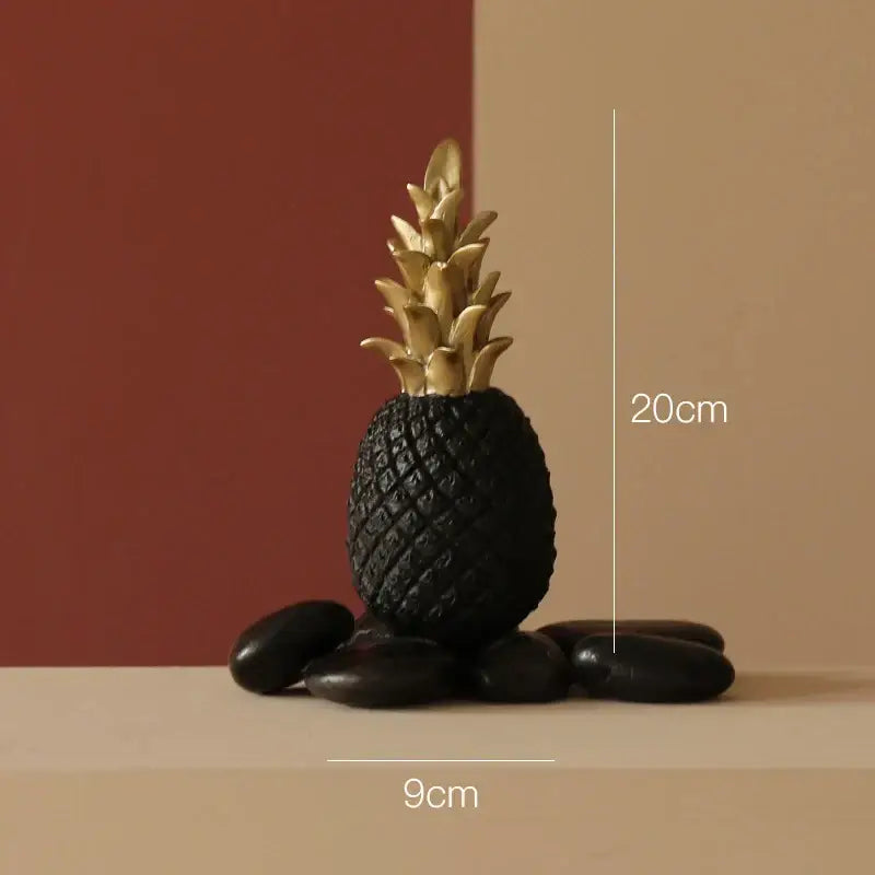 Black and gold textured golden pineapple figurine decorbites golden for modern nordic living room decor