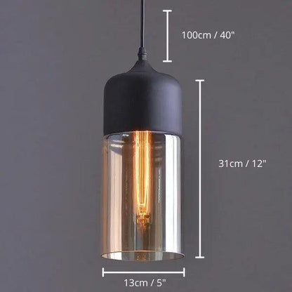Modern Nordic Kitchen Pendant Lighting - Rectangle - Black & Clear