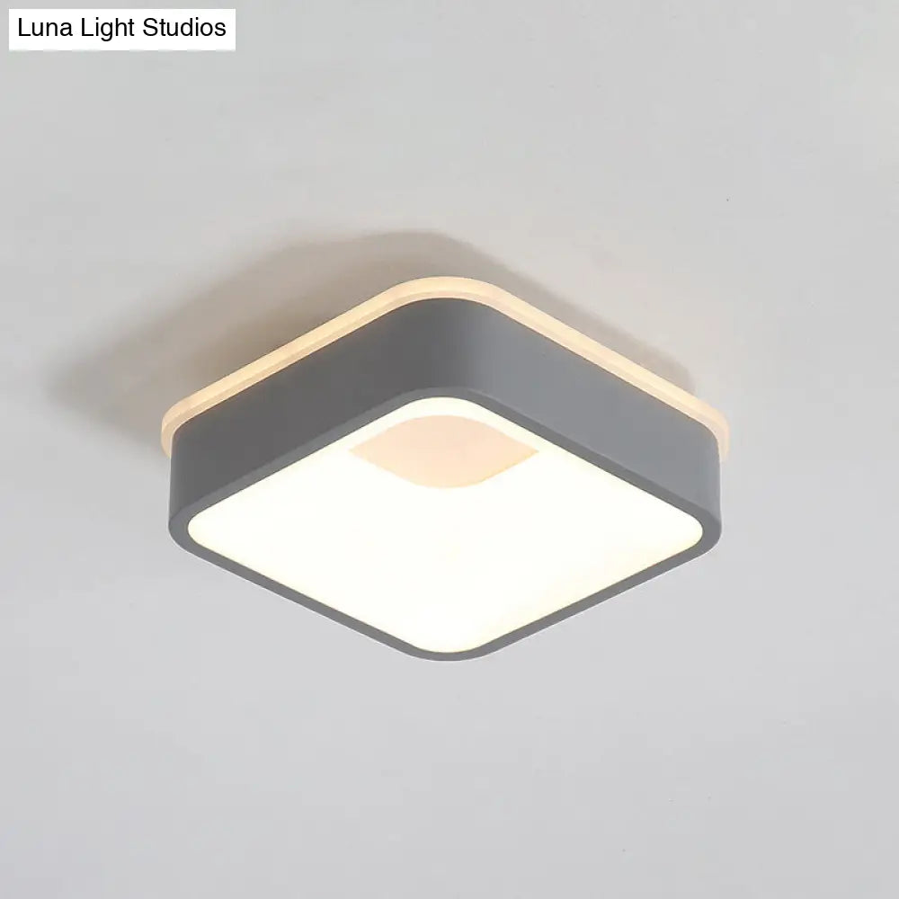 DecorBites™ DecorBites™ Modern Nordic LED Ceiling Light in Grey/White: Triangle, Round, or Square Design