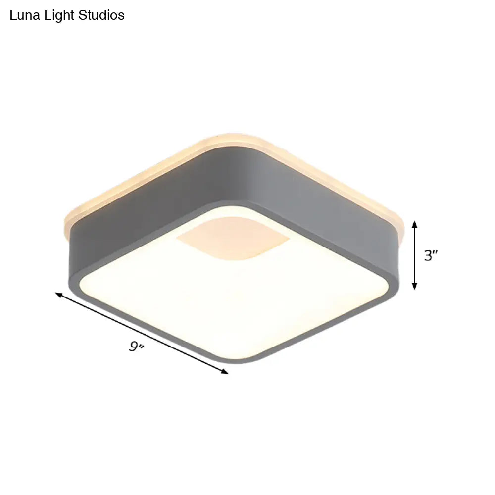 DecorBites™ DecorBites™ Modern Nordic LED Ceiling Light in Grey/White: Triangle, Round, or Square Design