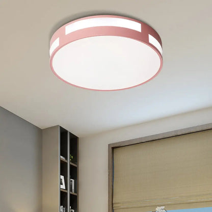 DecorBites™ DecorBites™ Modern Nordic LED Flush Ceiling Light with Round Acrylic Shade in Blue/Green/Pink/Yellow