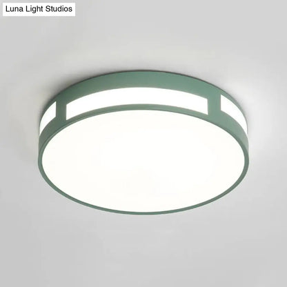 DecorBites™ DecorBites™ Modern Nordic LED Flush Ceiling Light with Round Acrylic Shade in Blue/Green/Pink/Yellow