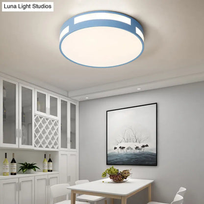 DecorBites™ DecorBites™ Modern Nordic LED Flush Ceiling Light with Round Acrylic Shade in Blue/Green/Pink/Yellow