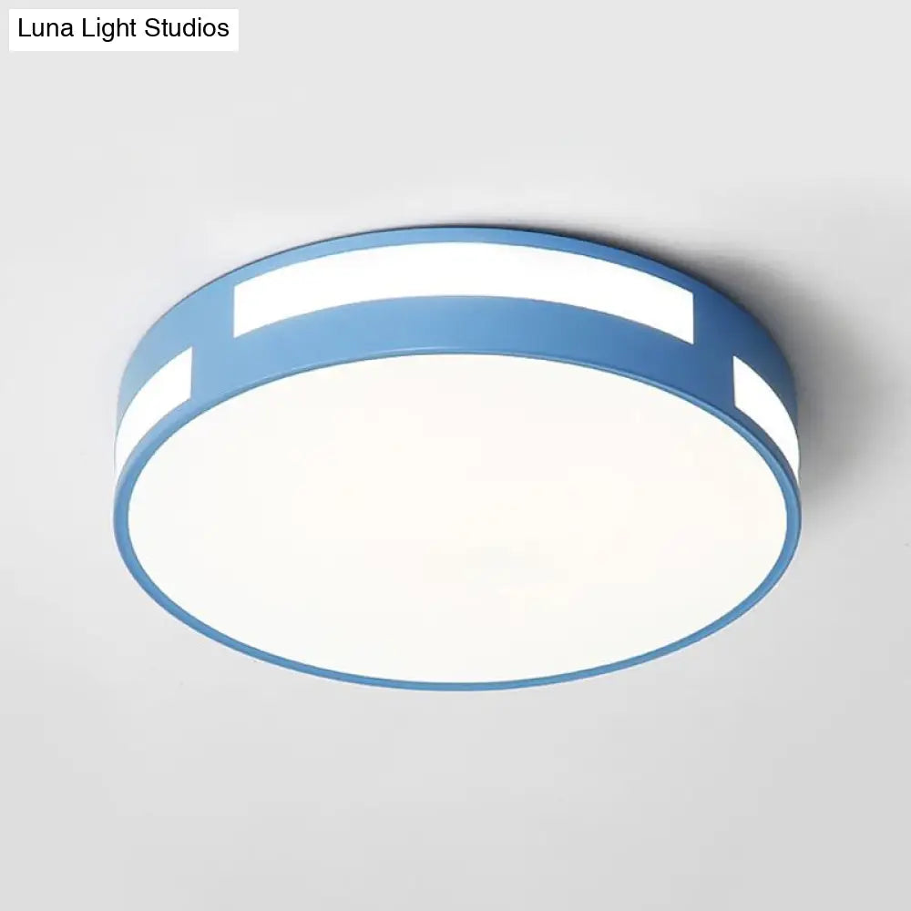 DecorBites™ DecorBites™ Modern Nordic LED Flush Ceiling Light with Round Acrylic Shade in Blue/Green/Pink/Yellow