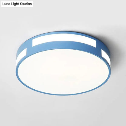 DecorBites™ DecorBites™ Modern Nordic LED Flush Ceiling Light with Round Acrylic Shade in Blue/Green/Pink/Yellow