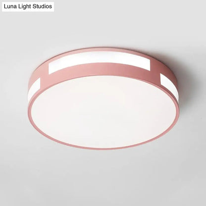 DecorBites™ DecorBites™ Modern Nordic LED Flush Ceiling Light with Round Acrylic Shade in Blue/Green/Pink/Yellow
