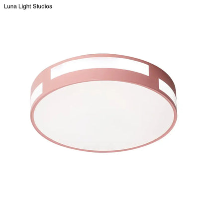 DecorBites™ DecorBites™ Modern Nordic LED Flush Ceiling Light with Round Acrylic Shade in Blue/Green/Pink/Yellow